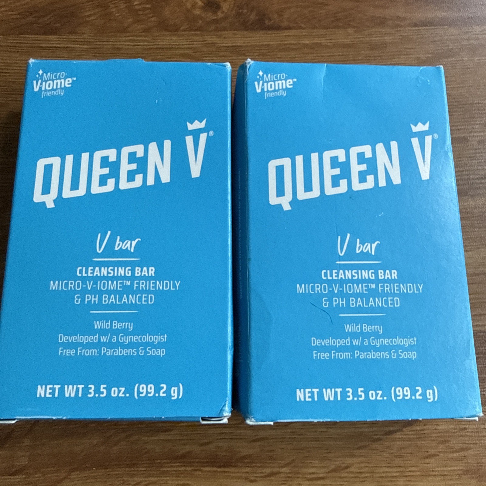 2 Bars Queen V Cleansing Bar, V Bar Wild Berry Scent pH Balanced 3.5 Oz Soap Bar