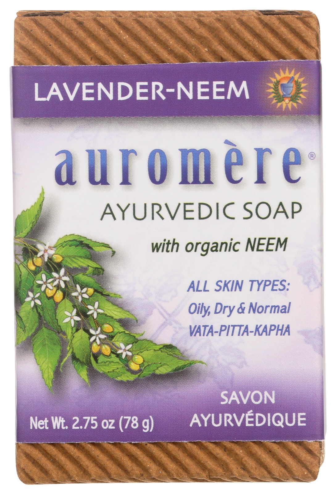 Auromere Ayurvedic Lavender Neem Soap 2.75 Oz 3 Pack