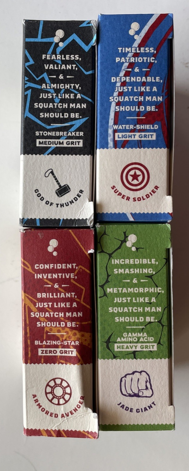 4 Dr. Squatch Natural Soap Marvel 5 oz Hulk Thor Capt America Iron Man *READ***