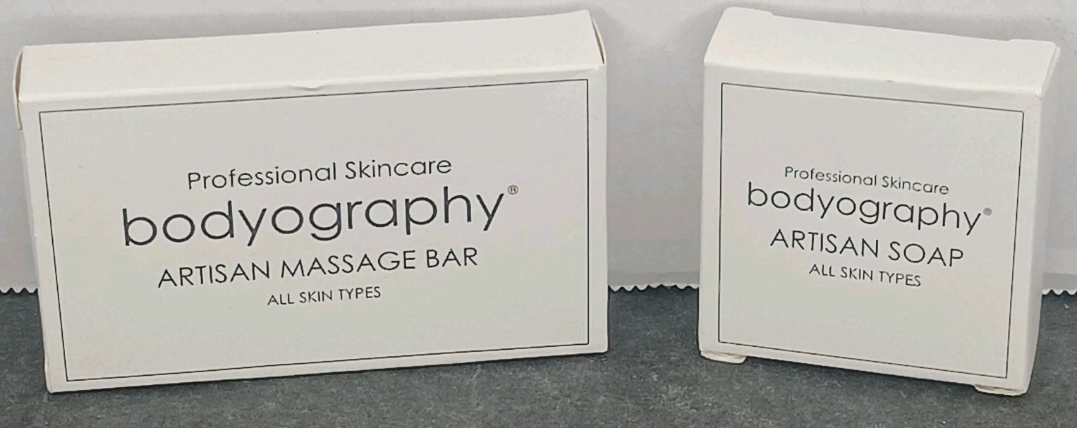 2 Bodyography Blanc Artisan Massage Bar Vanilla White Tea Soap 1.8oz & 1.1oz