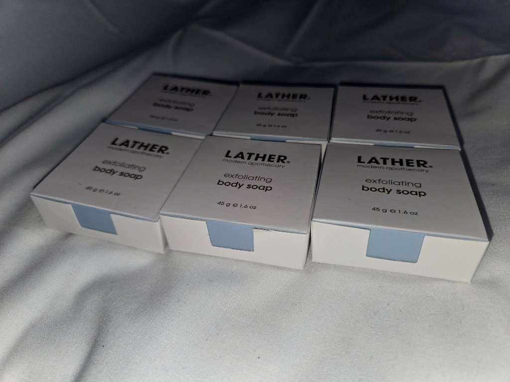6 Boxes /Bars NEW LATHER Modern Apothecary Exfoliating Body Soap 45 g 1.6 oz