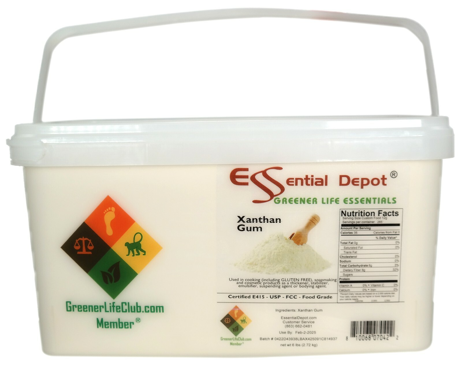Xanthan Gum – Food Grade – 6 lb – Greener Life Club Box