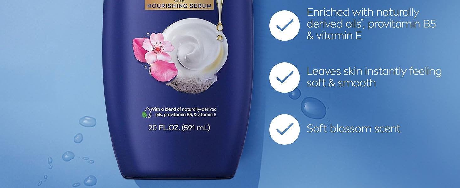 Nourishing Botanical Blossom Body Wash with Nourishing Serum, Body Wash for