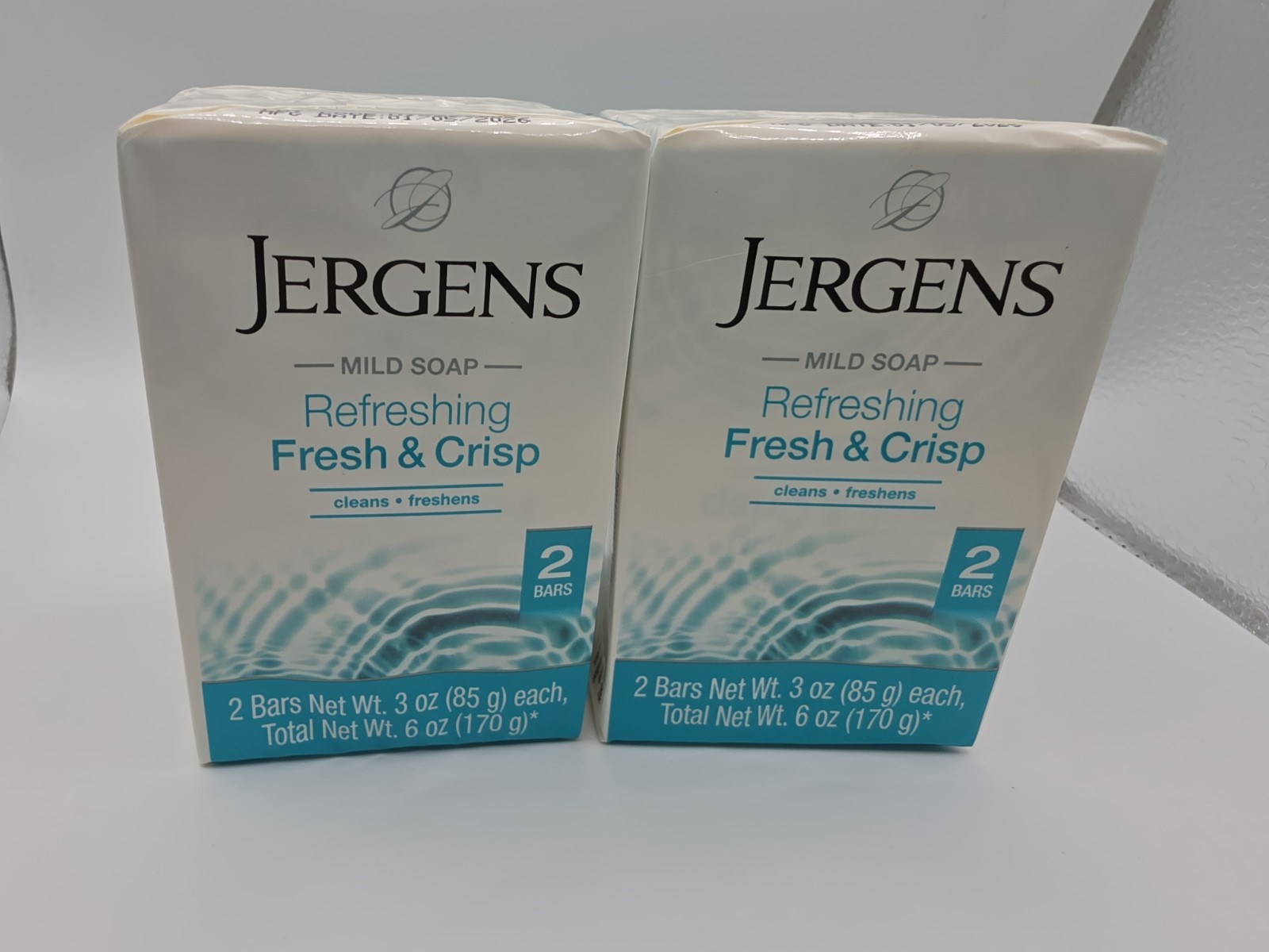 Lot Of 2 Jergens Mild Soap Refreshing Crisp Clean 2 Bars 3 Oz Each 4 Bars Total