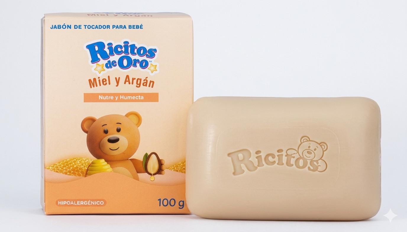 12 Pcs Ricitos De Oro Miel & Argan Bar Soaps for Babies