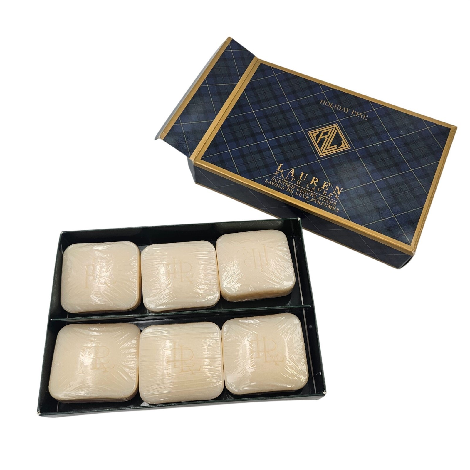 Vtg Ralph Lauren Holiday Pine Luxury Scented Soap Set Of 6 Bars Sealed Gift Box
