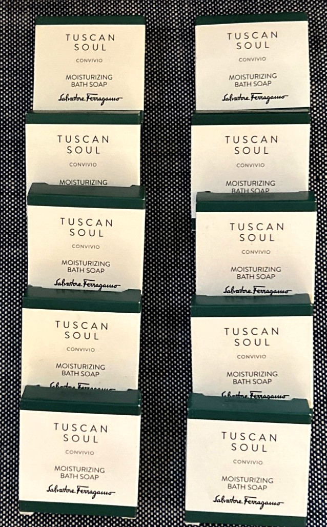 LOT of 10 ~Salvatore Ferragamo Tuscan Soul Convivio Boxed Bar Soap~ 1.8 oz.