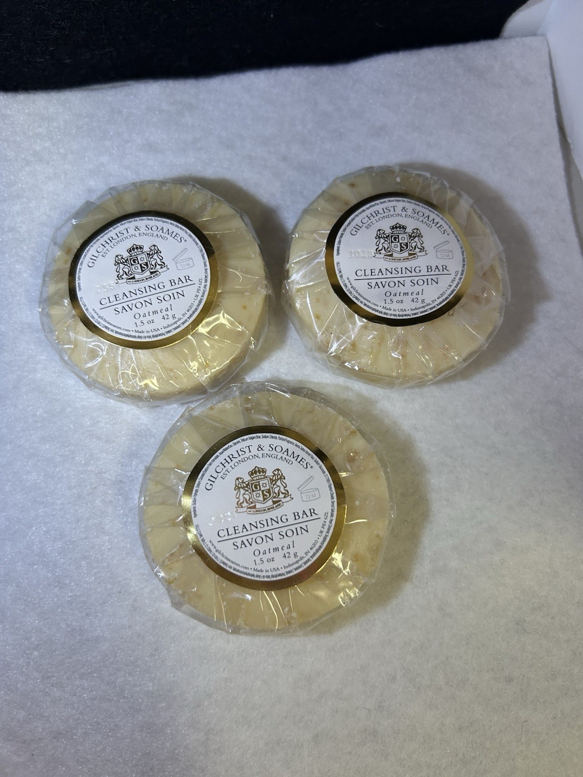 Gilchrist & Soames Cleansing Bars Oatmeal Lot Of 3 Bars 1.5oz