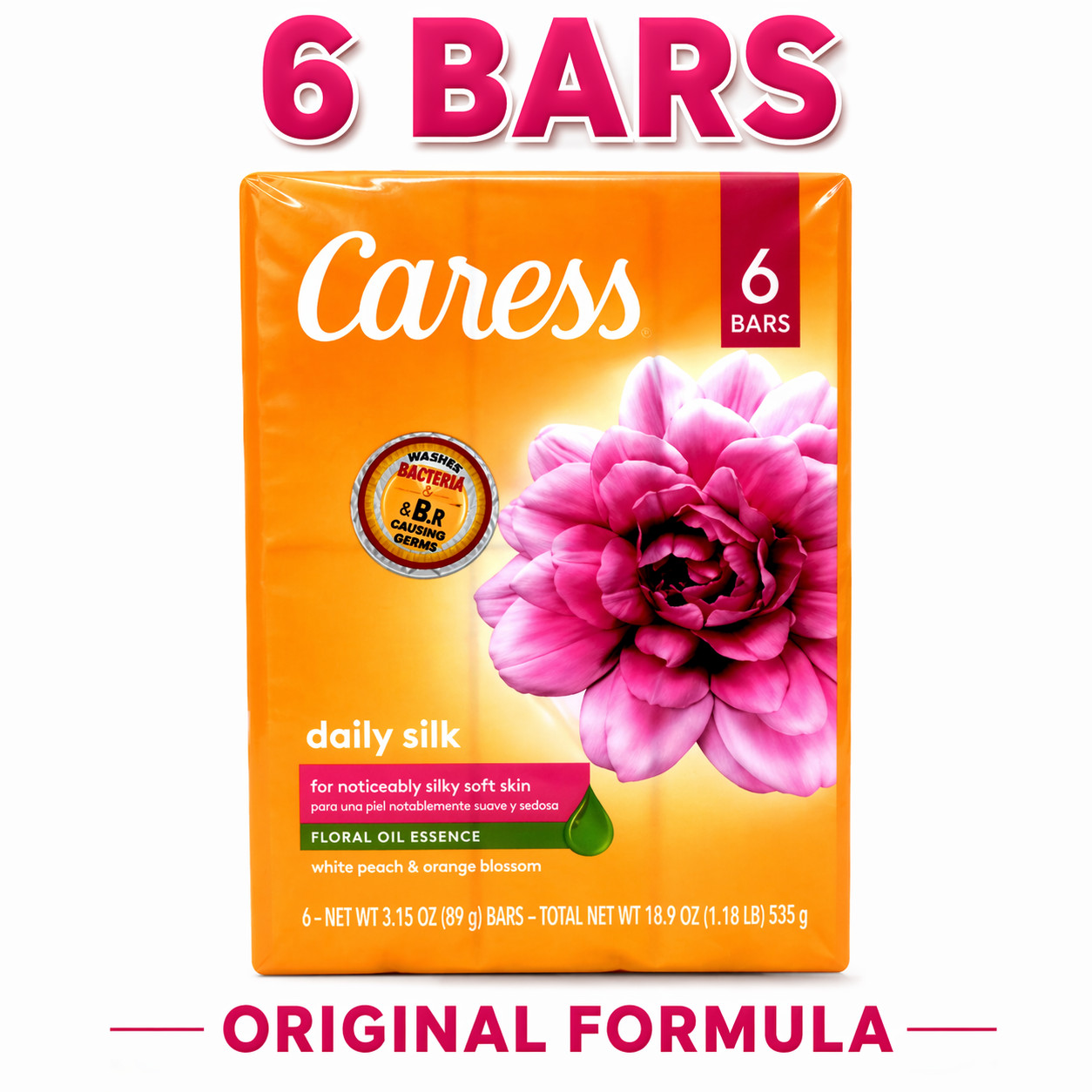Caress Bar Soap Discontinued Formula Floral Oil Essence 6 Bars NEW