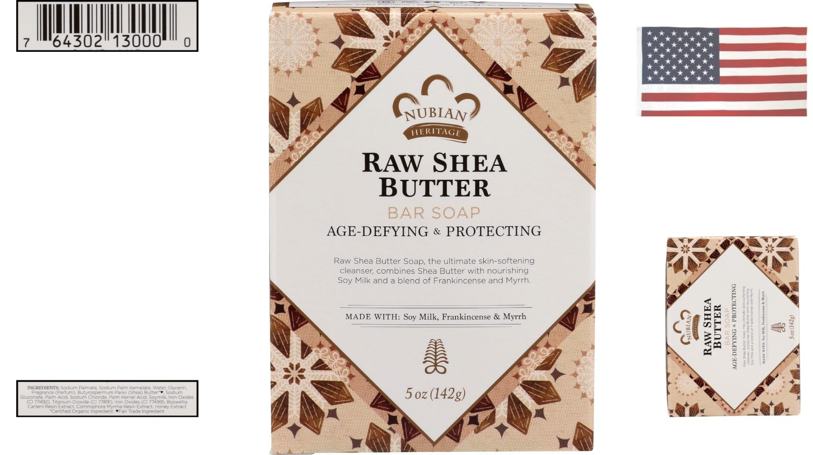 Raw Shea Butter Bar Soap | Softening Cleanser with Soy Milk, Frankincense & M…