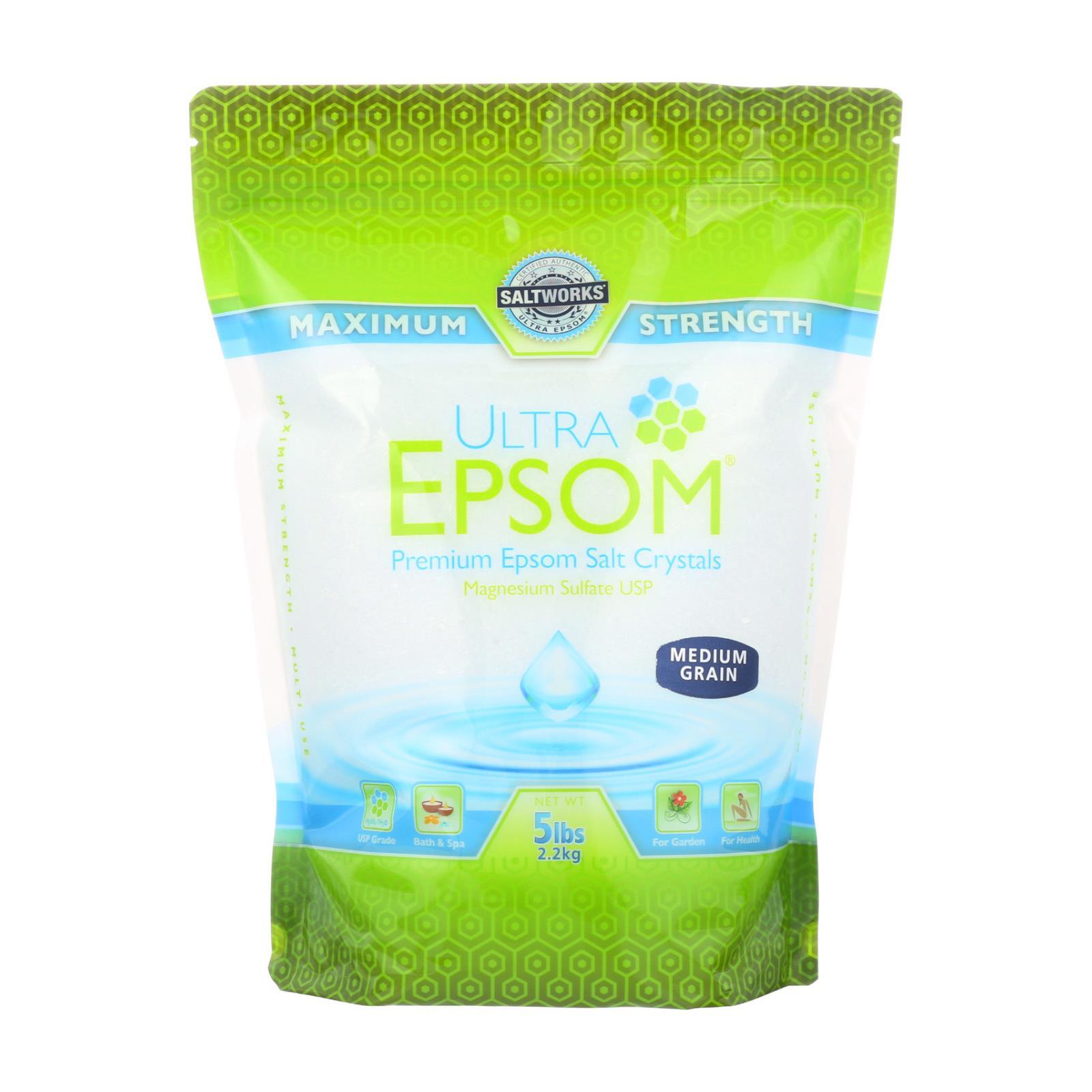SaltWorks Salt Epsom Medium Grain 5lb 1 bag (Pack of 3)