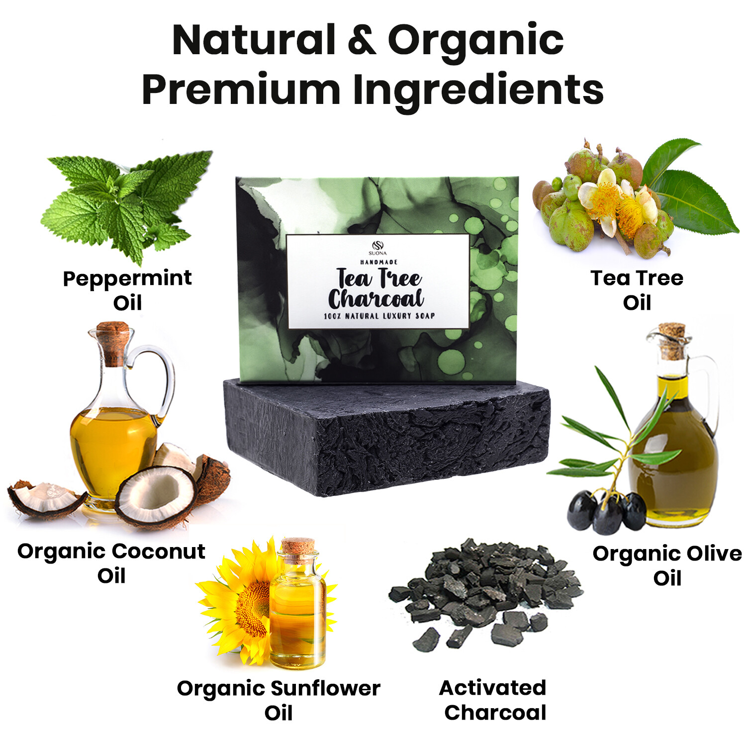 Tea Tree Oil Soap Bar – Antifungal Face & Body Wash. Organic Antibacterial Soap