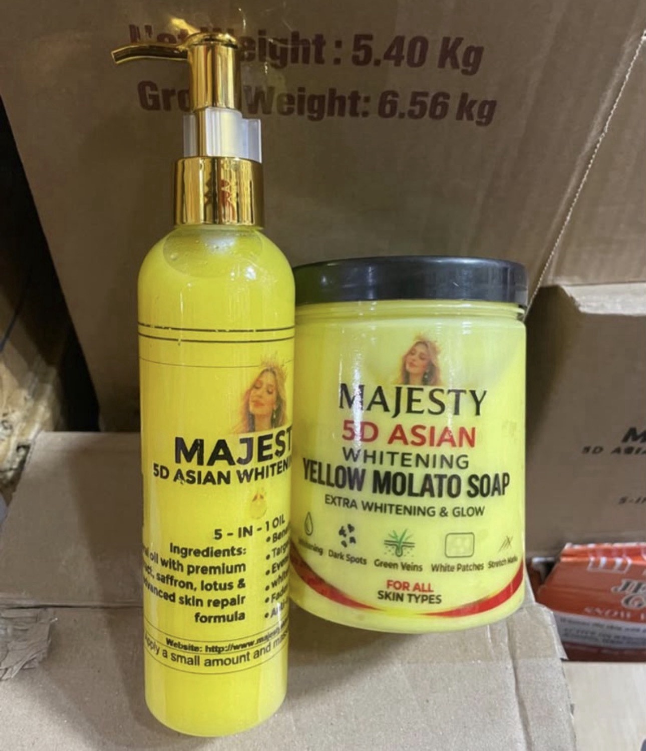 Majesty 5D Yellow Molato Soap and oil 2 in 1 set