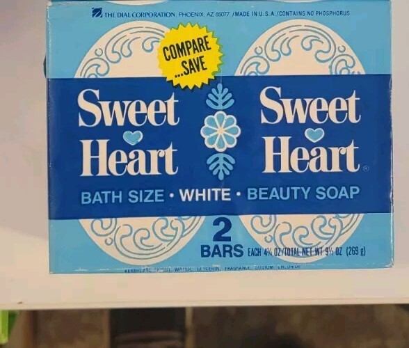 Vintage Sweet Heart Bath Size White Beauty Soap 2 Bars NOS Multiple Available