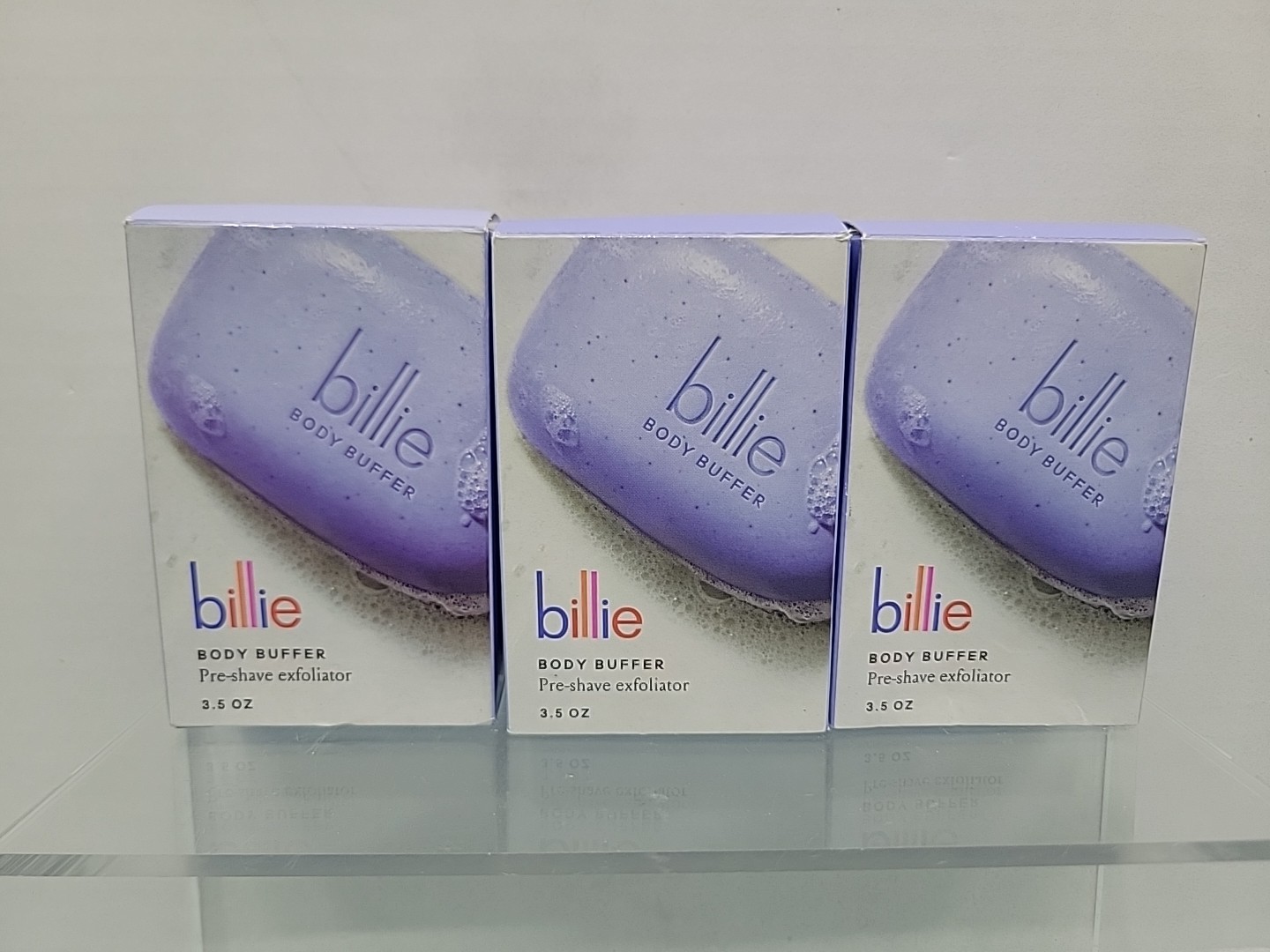 Billie Body Buffer – Pre-shave Exfoliating Bar – 3.5 oz – 3 Pack