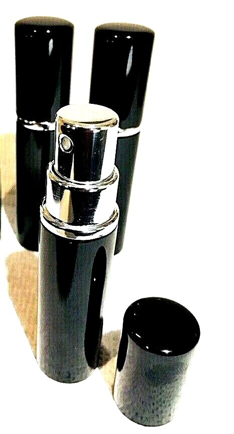 BLACK PERFUME TRAVEL ATOMIZERS (EMPTY) KIT MAKE YOUR OWN TRAVEL FRAGRANCES