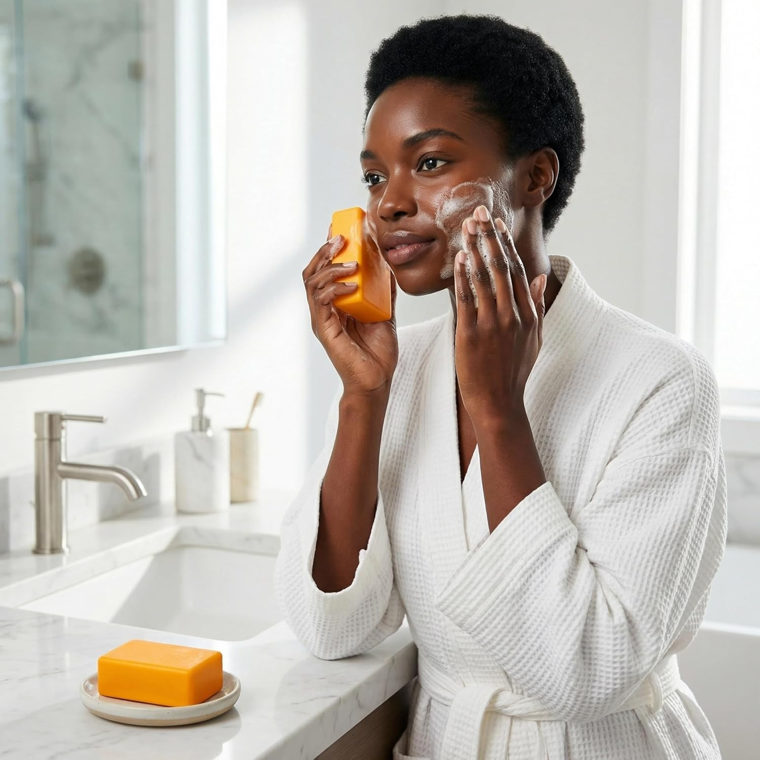 Ed Turmeric Glow Soap 2Pcs Natural Handmade Face Body Bar Supports Smooth Types