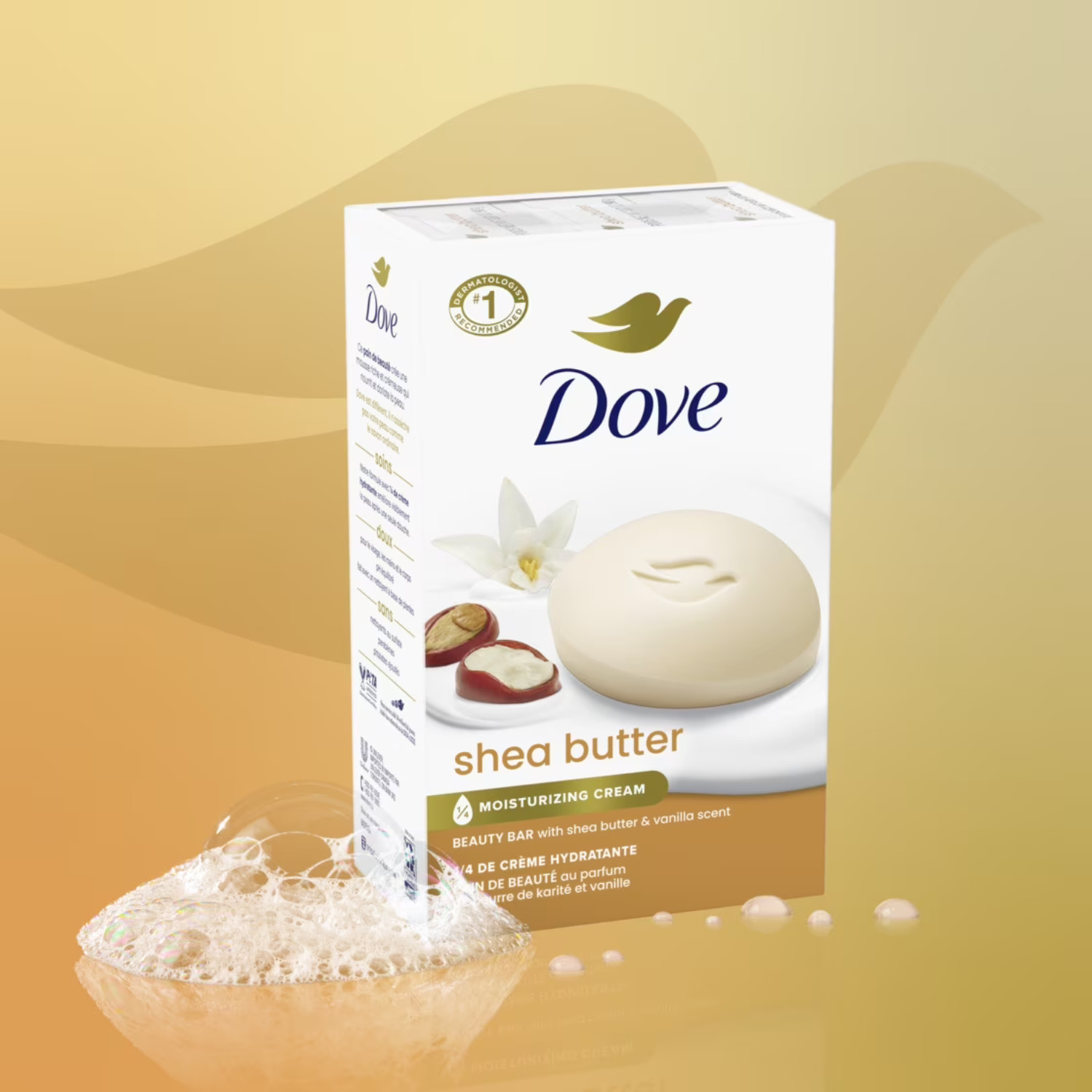 Dove Beauty Bar Women’s Bath Soap Shea Butter, 3.75 oz 8 Bars, 3 Pack