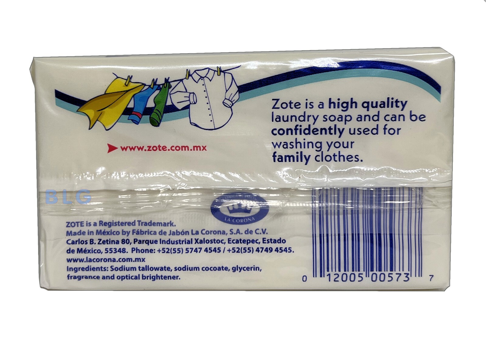 Zote White Laundry Soap Washing Clothes 14oz Bars Detergent Jabon Blanco 8-Bars
