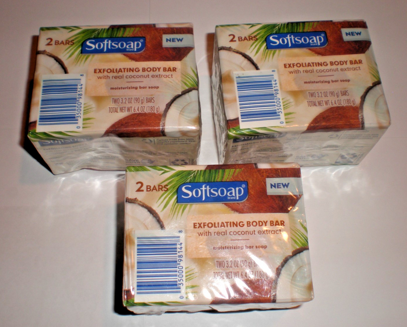 Softsoap Exfoliating Body Bar w Real Coconut Extract Moisturizing Soap 6 Bars