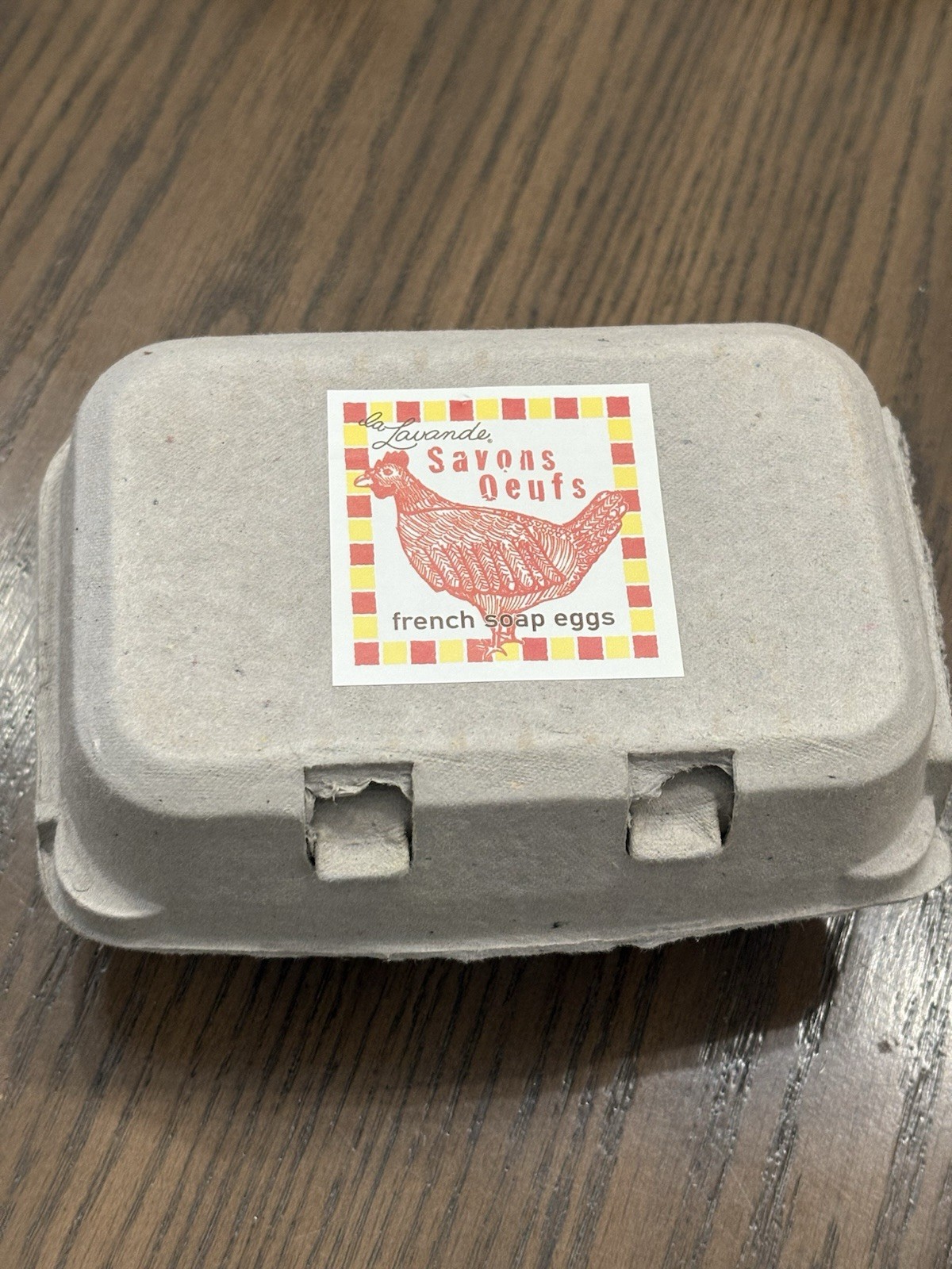 La Lavande Egg Carton with 6 Assorted French Egg Soaps