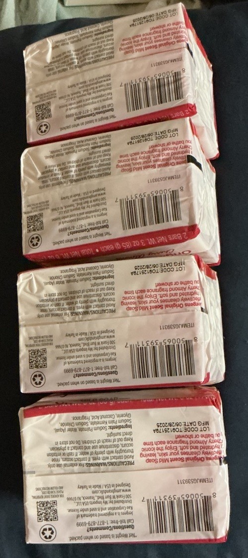 Jergens Cherry Almond Mild Soap Original Scent – 8 Bars (4x 2 Pack) – 3 Oz Each