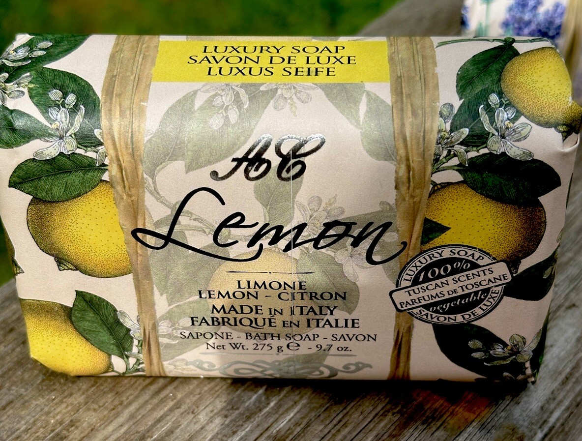 Italian Luxury Bar Soap Tuscan Lemon Scented large 9.17oz triple milled