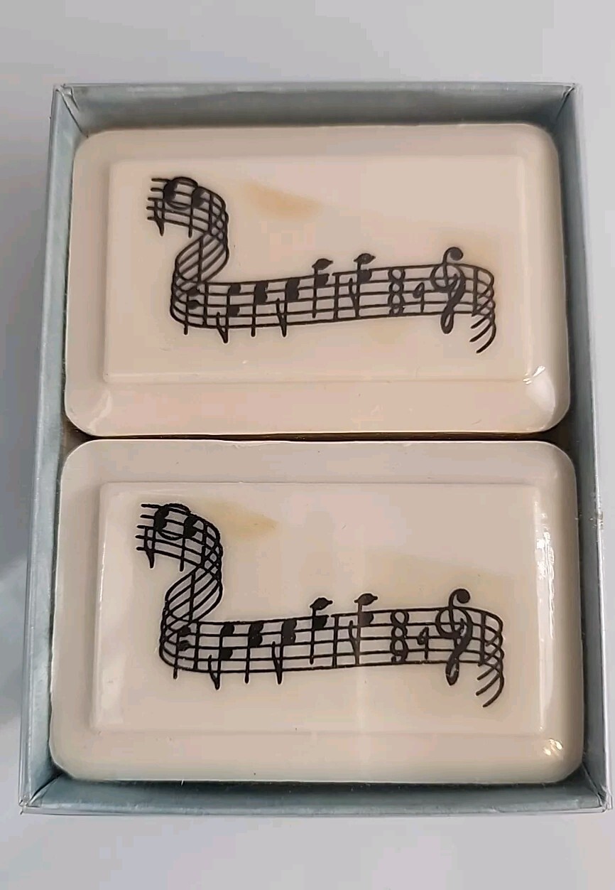 Vintage Katherine Gray French Milled Soap w/ Cold Cream 2 Bar Music Notes New
