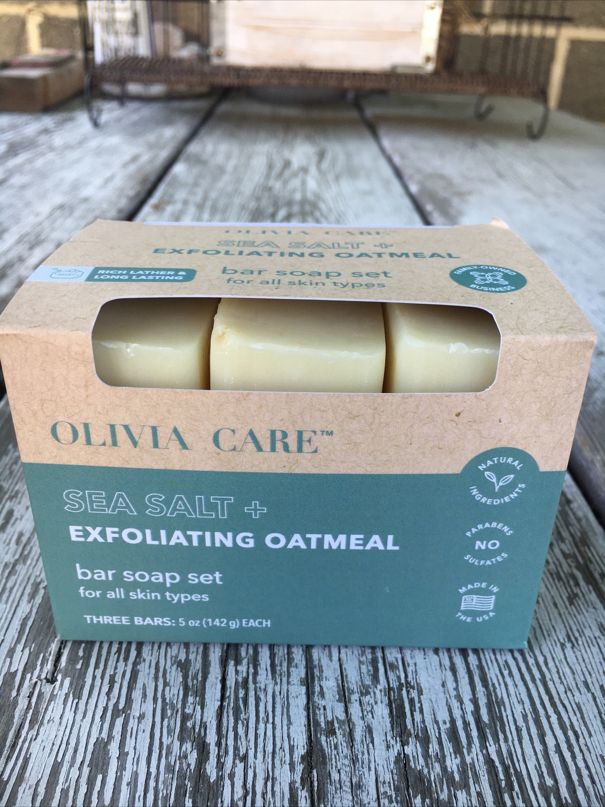 Olivia Care – Sea Salt + Exfoliating Oatmeal Bar Soap 3-5 Oz Bars