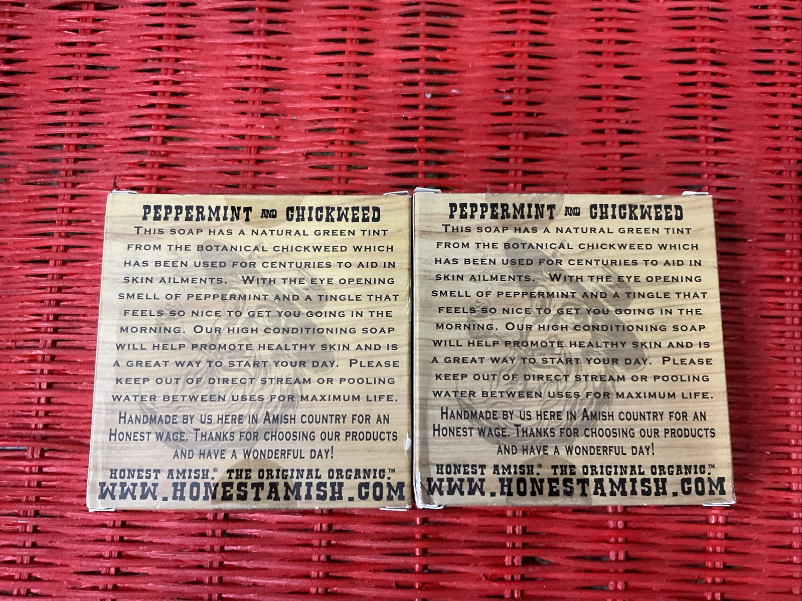 Honest Amish Natural & Organic Handmade Soap-Peppermint & Chickweed Soap/ 2 Pack