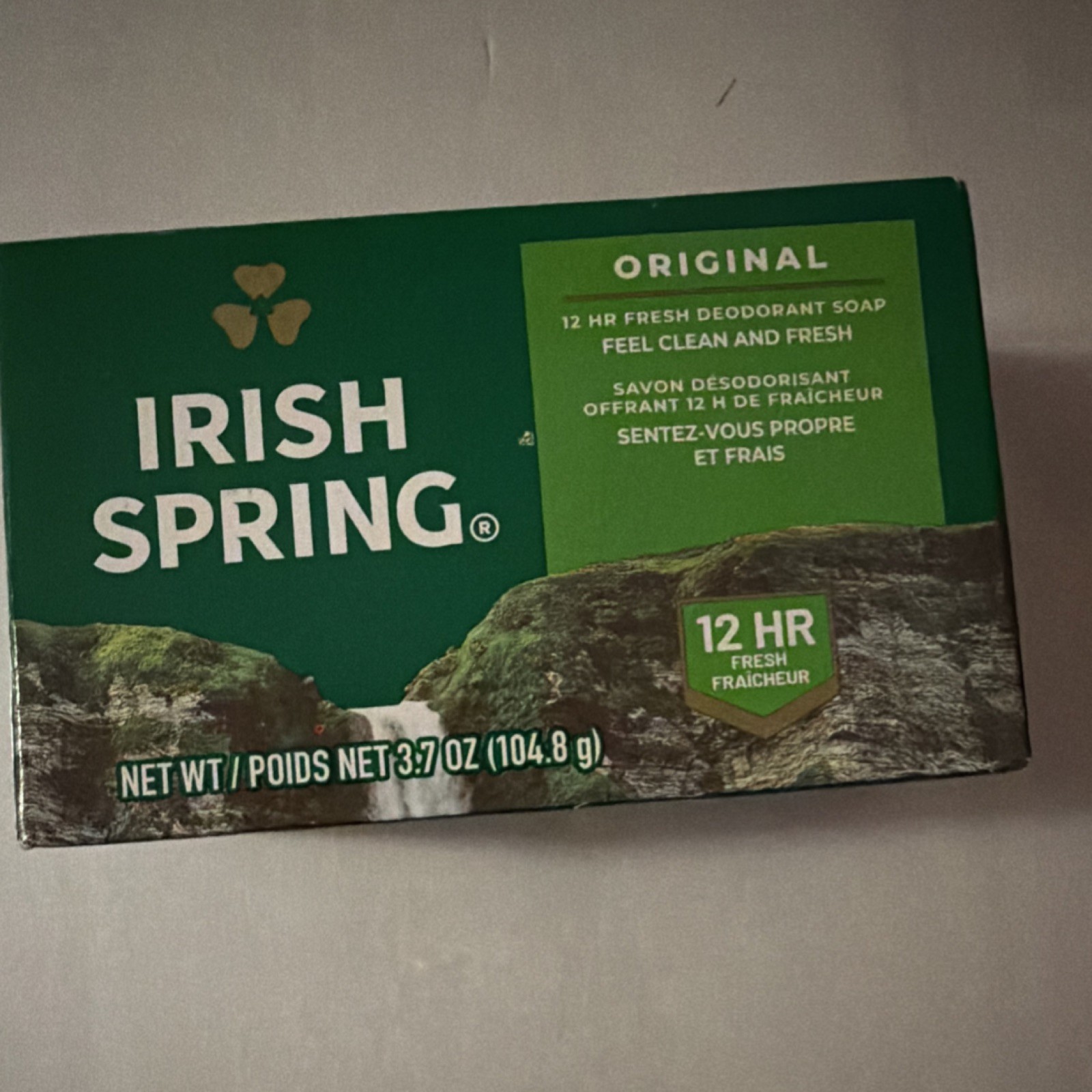 Irish Spring Original Deodorant Soap 12 HR Fresh Green Bar 3.7 oz Body Hands