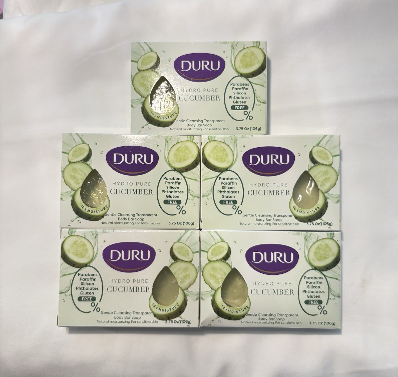 DURU Hydro Pure Cucumber Body Bar Soap Gluten/Paraben/Phthalate-Free 3.75oz