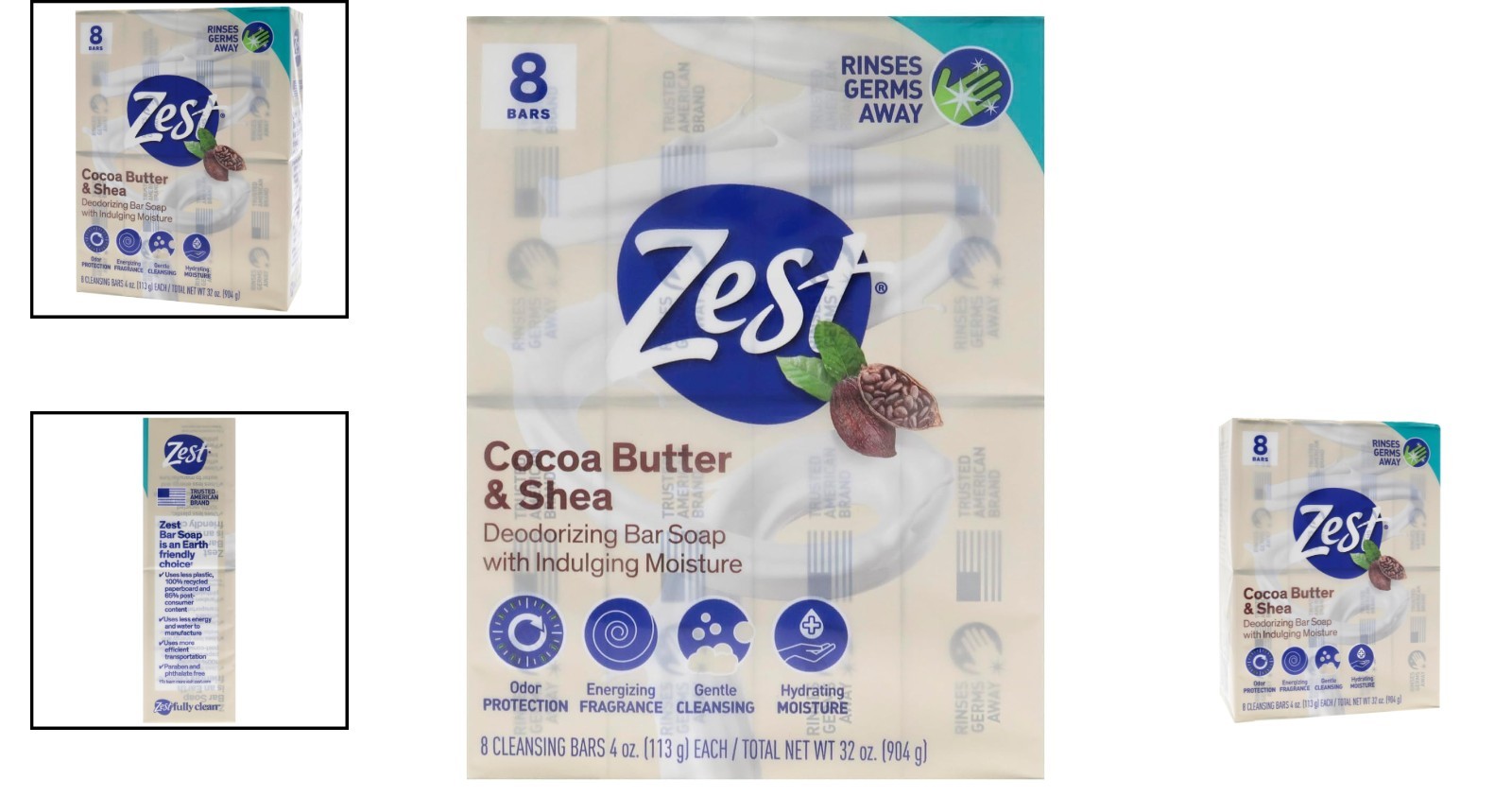 Cocoa Butter and Shea Cleansing Soap – 8 Bars for Silky Smooth, Hydrated Skin