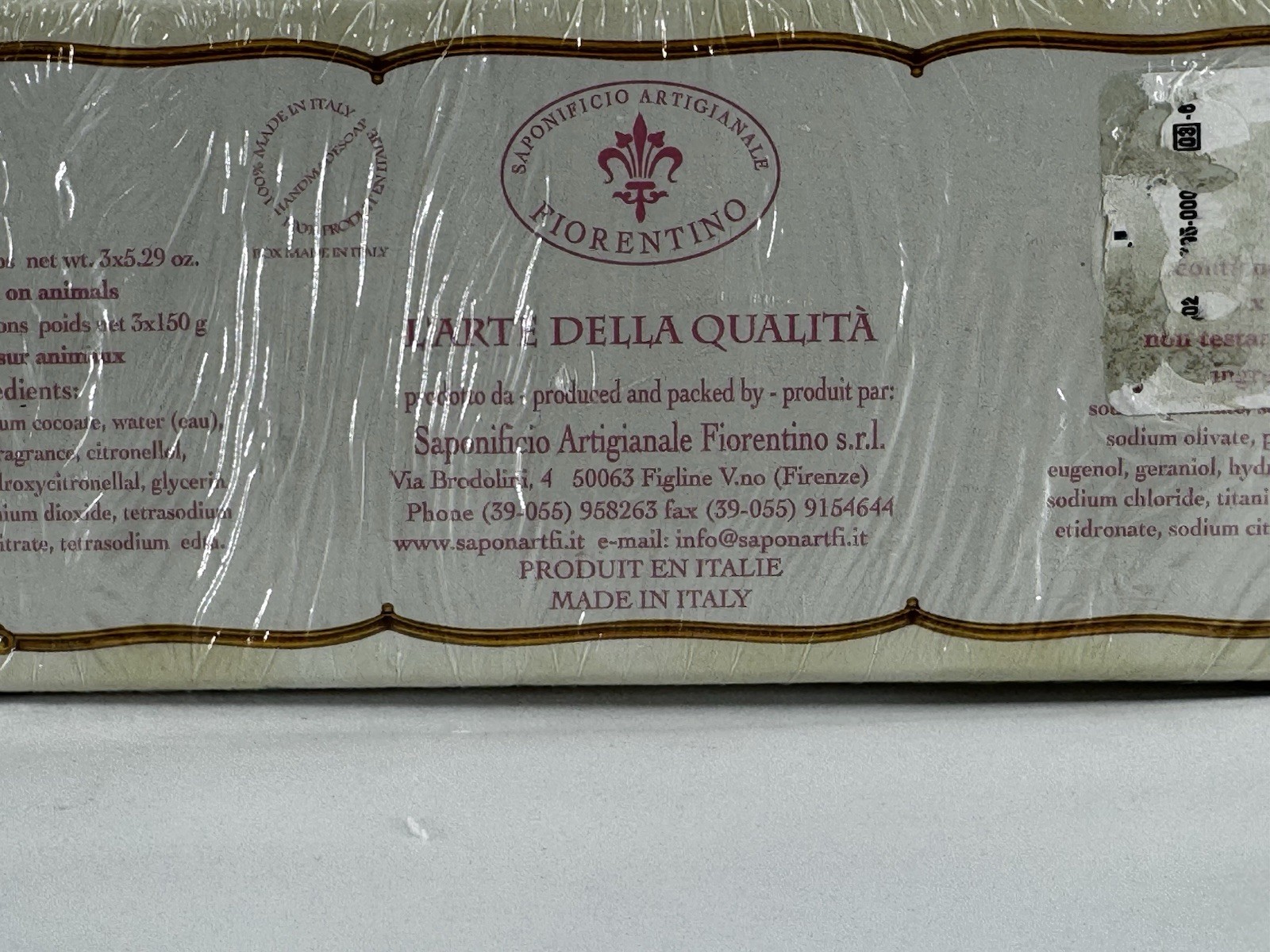 Saponificio ~ Rose Floral Handmade Bar Soap 3 x 5.29oz Italian Italy