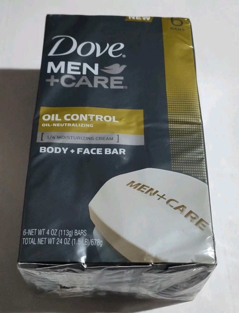 Dove Men + Care Body & Face Bar Soap Oil Control 1 Pack Of 6 Bars New Discontinu