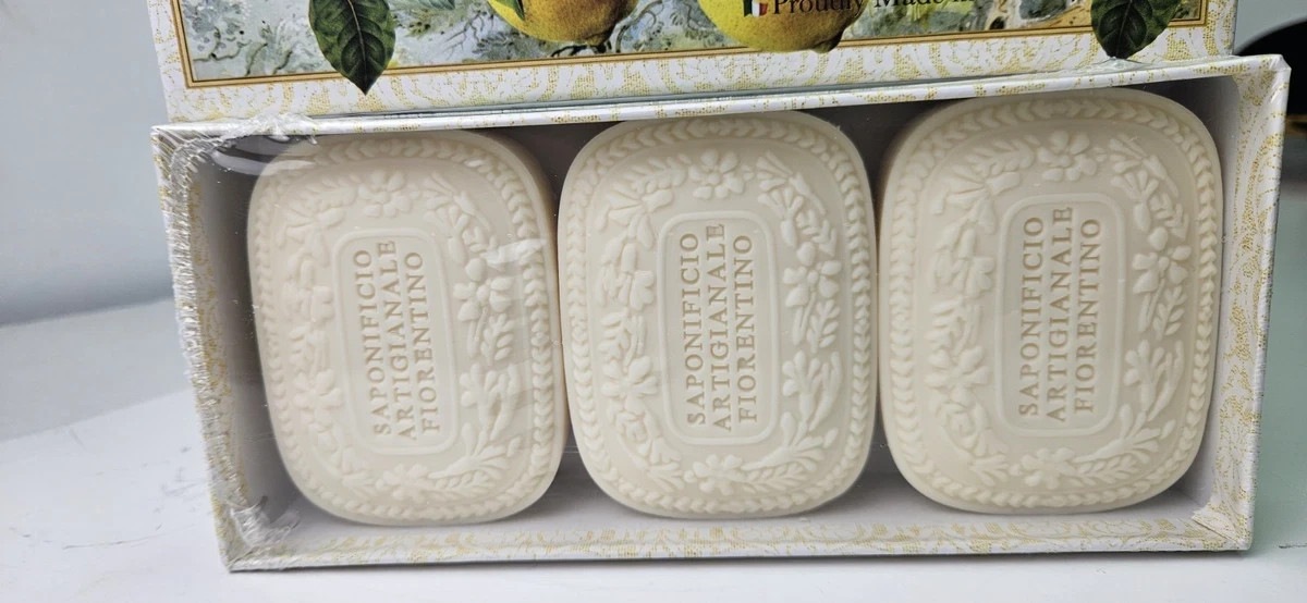 Saponificio LEMON Scented Soaps Tuscany (3) 4.4 oz GIFTBOX