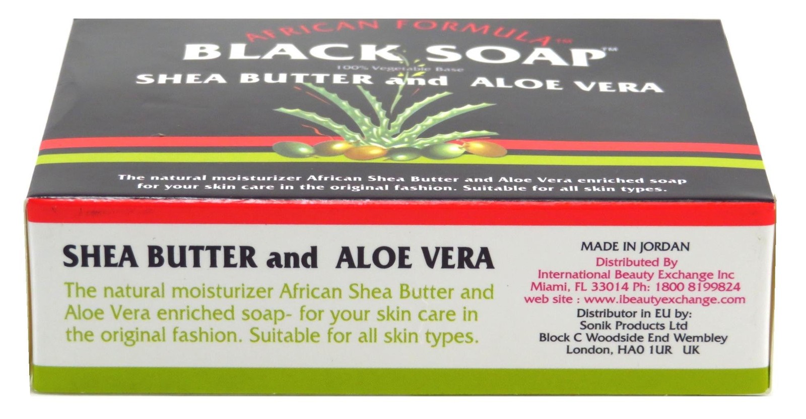 Black Soap 3.5 Ounce Shea Butter & Aloe Vera (103ml) (6 Pack)