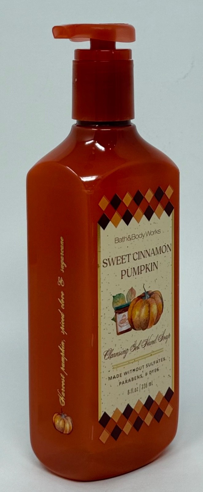 1 NEW BATH & BODY WORKS SWEET CINNAMON PUMPKIN CLEANSING GEL HAND SOAP WASH 8OZ