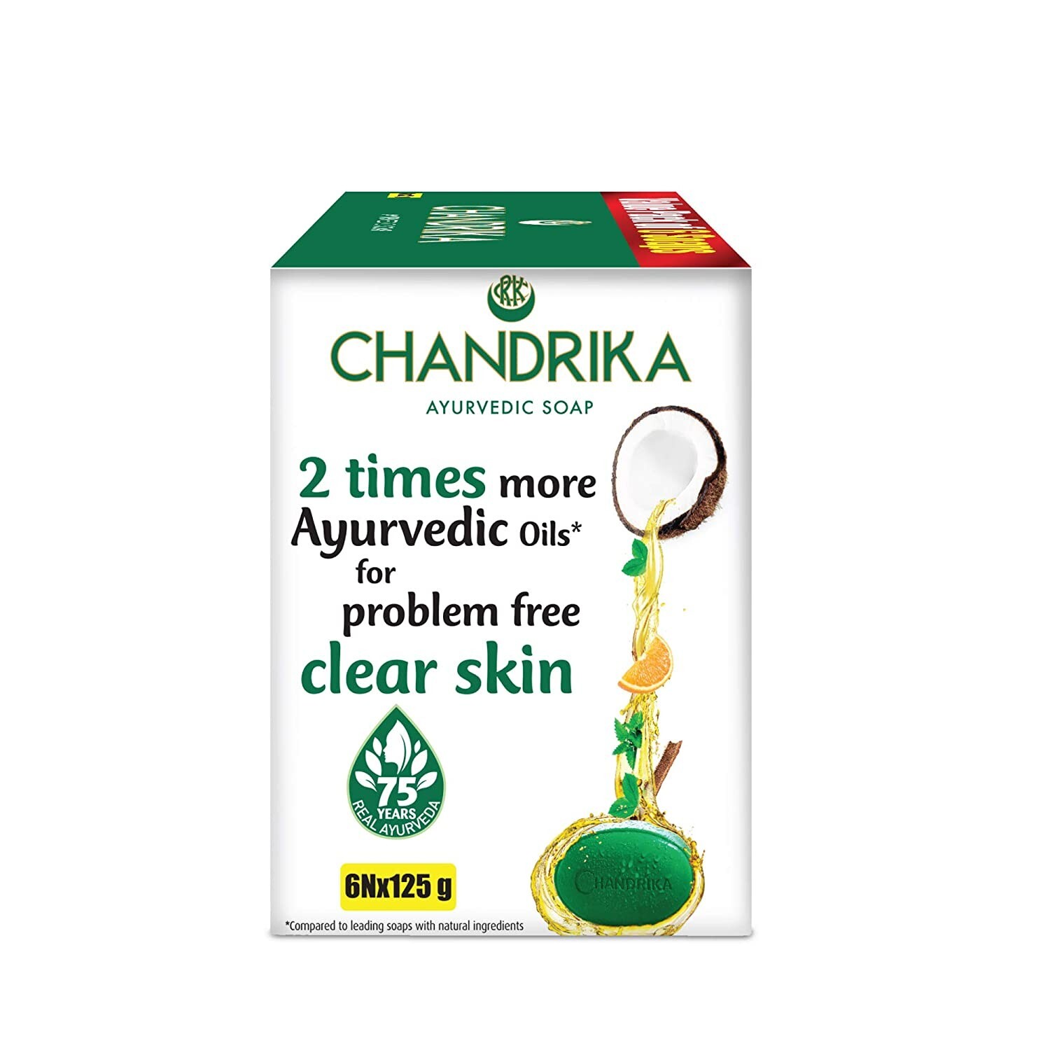 6 X 125g Chandrika Ayurvedic Handmade Soap Free Ship