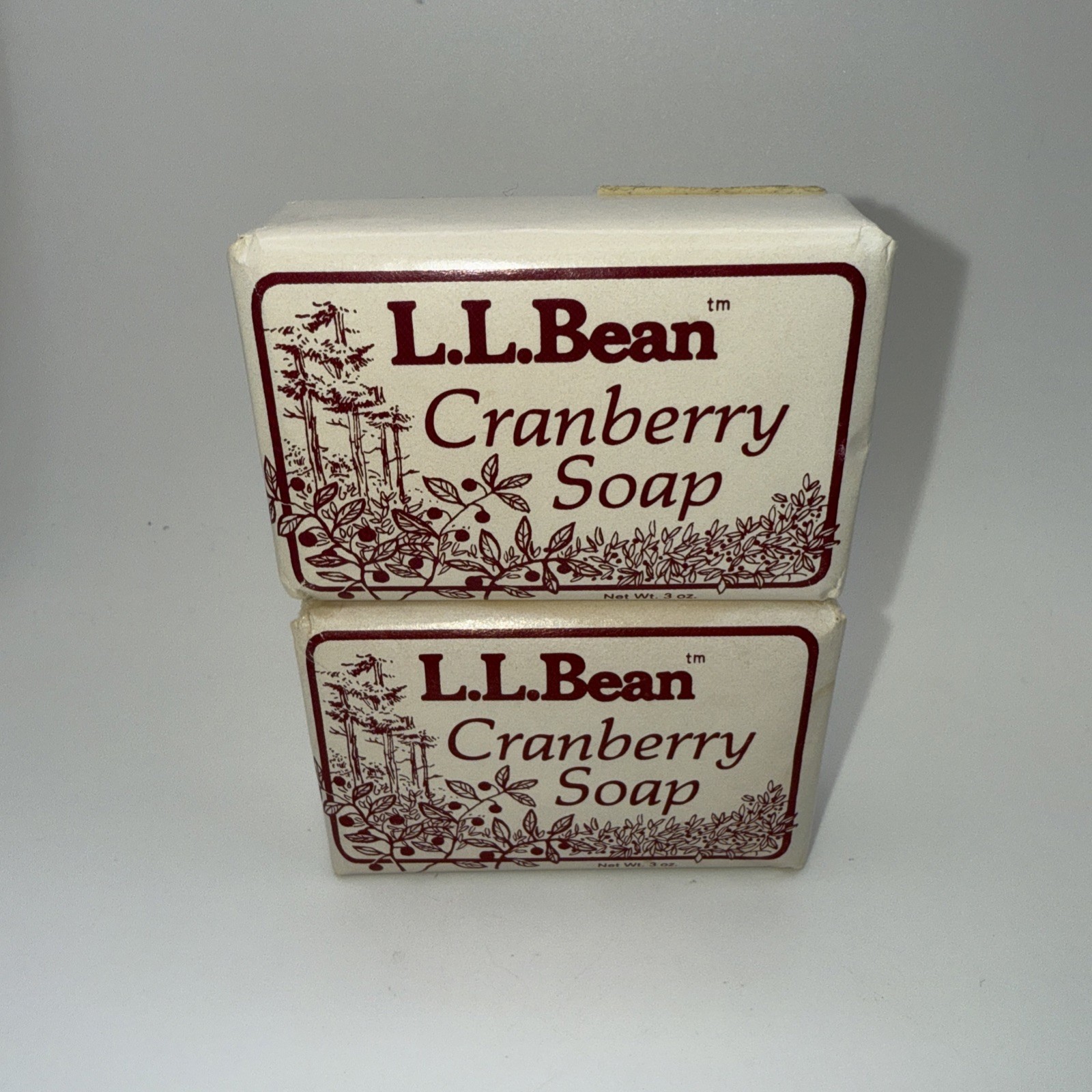 2 bars L.L. Bean LL Cranberry Bar Soap 3oz