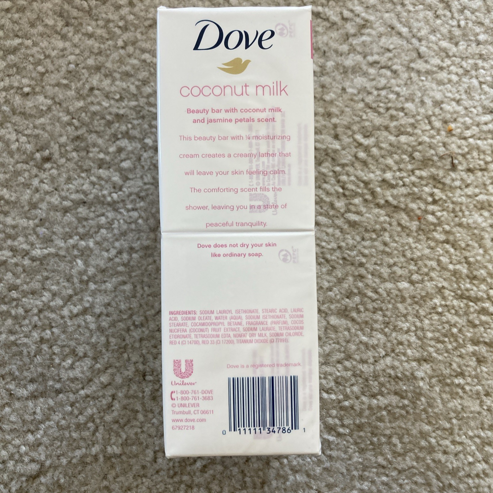 Dove Purely Pampering Coconut Milk & Jasmine Petals Scent 6 3.75oz Bars