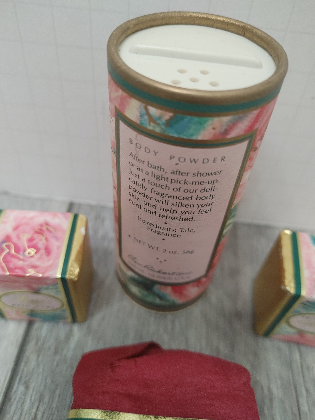 Vintage Ben Rickert ROSE POWDER 2.0Z – ROSE SOAP 3.OZ – 2-BATH CUBE 1.5 OZ EACH