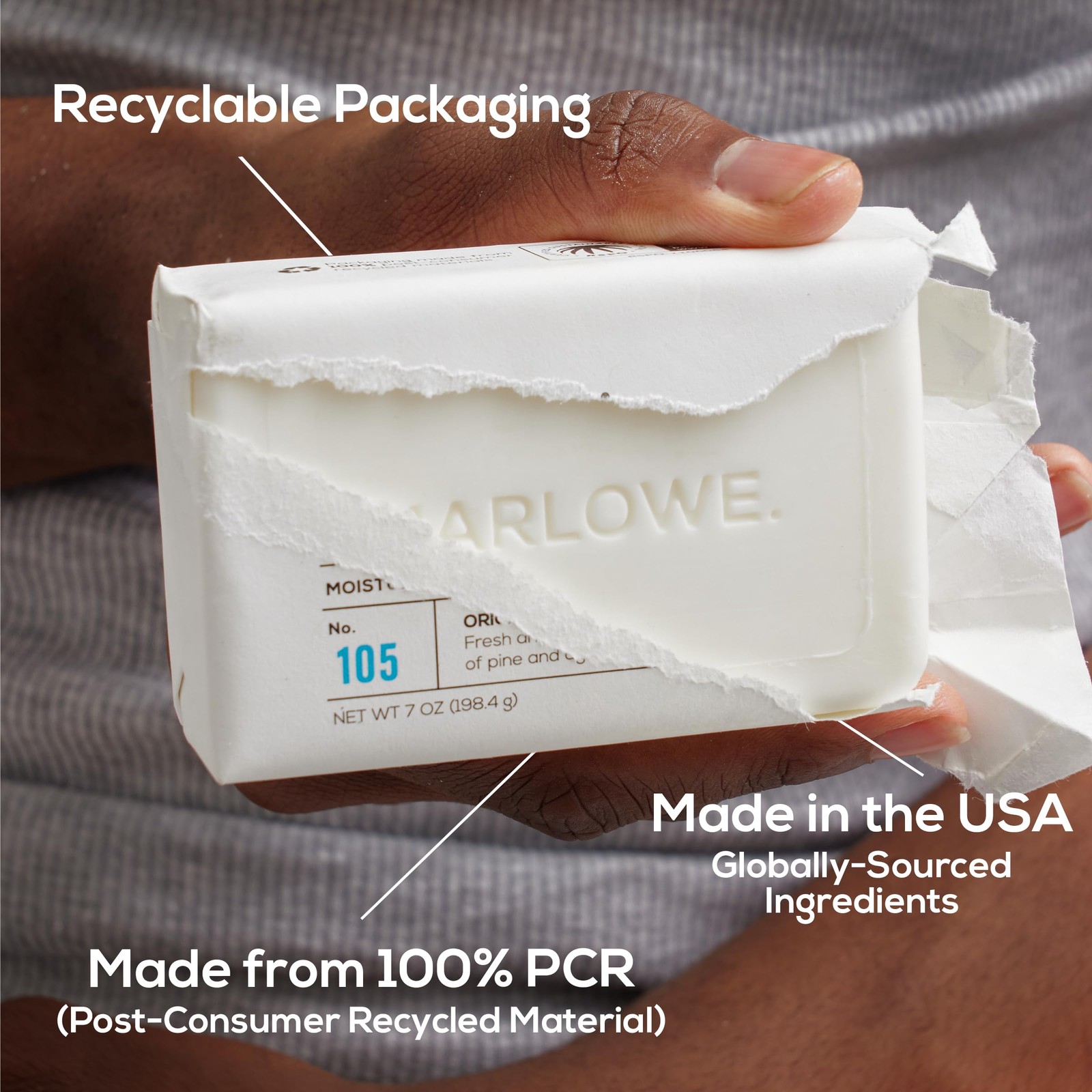 MARLOWE. No. 105 Bar Soap for Men 7 oz, Moisturizing Body Soap, Nourishing & …