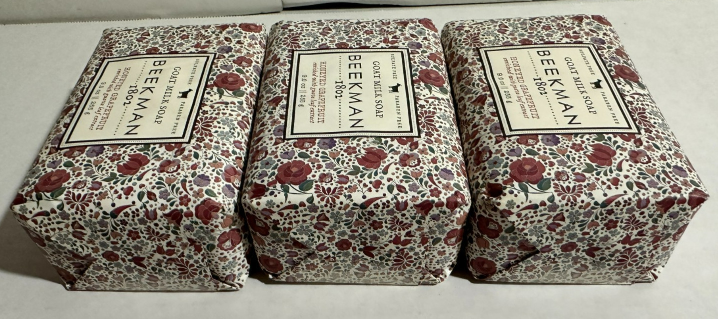 Set of 3 Beekman 1802 Honeyed Grapefruit Goat Milk Soap 9oz/255g