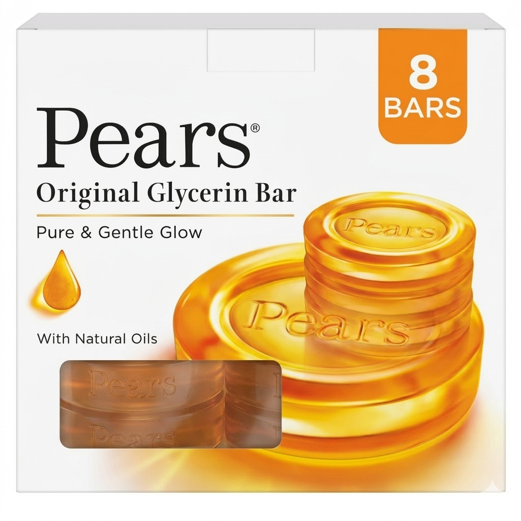 Pears Original Glycerin Soap Bar Gentle Glow -98% Pure Glycerin 125gms x 8 Soap