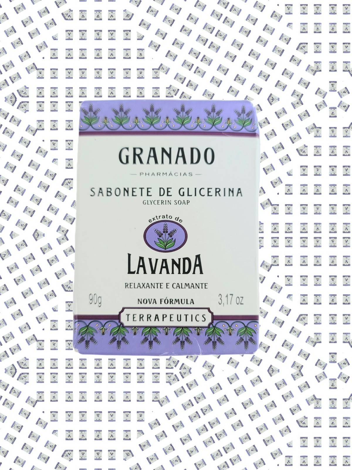 2 Brazil Granado Lavender Glycerin Soap Handmade Knitted Bag and Pearl Bracelet