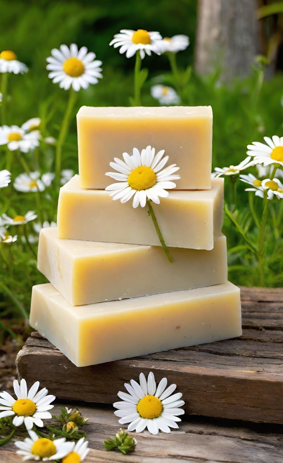 Chamomile Handmade Organic Soap Bar Natural Oil Wonderful Scent Premium Body Spa