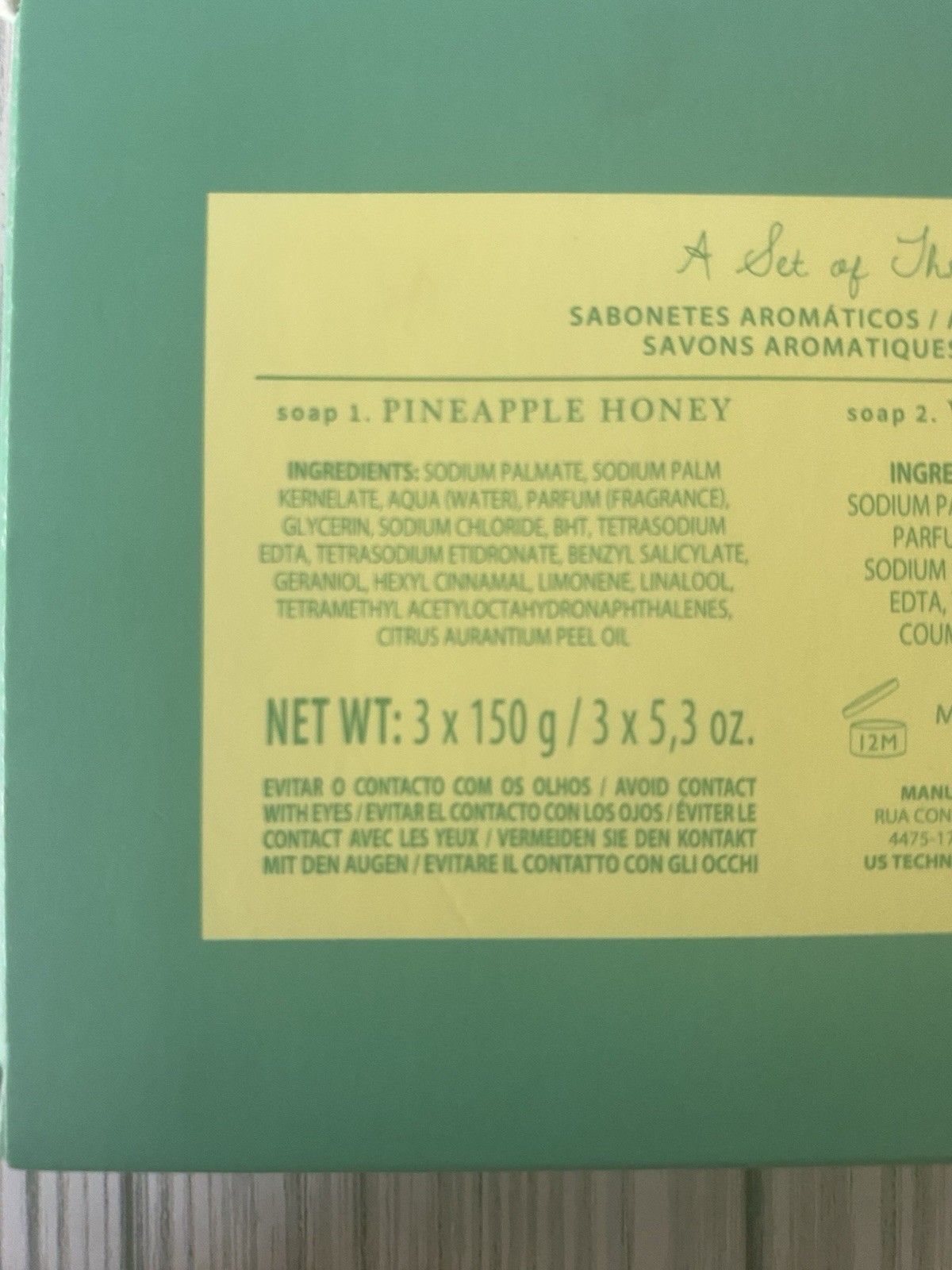 CASTELBEL Ltd. Edition Set of 3 Soap Bars Lime/Mint, Strawberry, Pineapple Honey