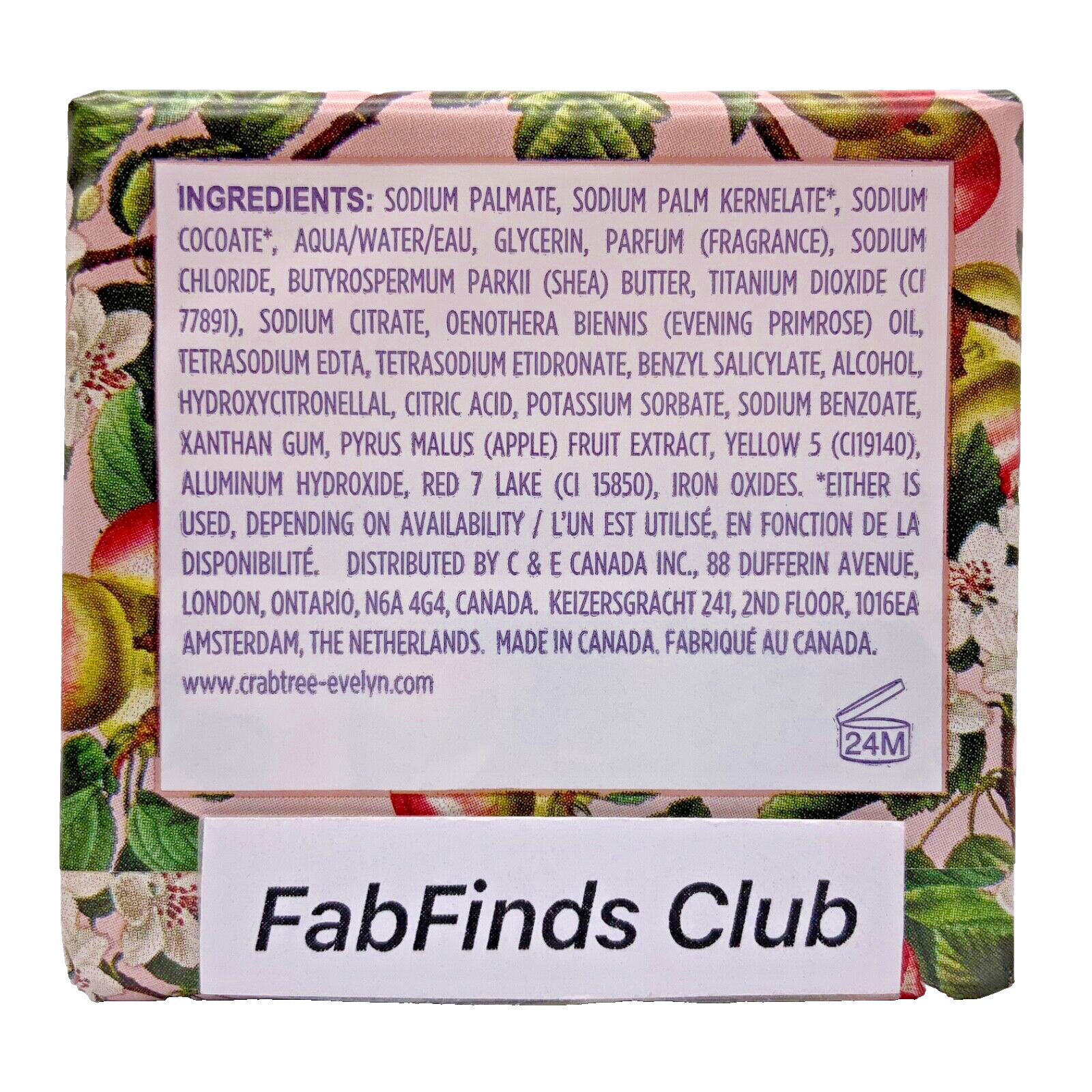 Crabtree & Evelyn Bar Soap Crabapple Mulberry Triple Milled 4×3.5oz