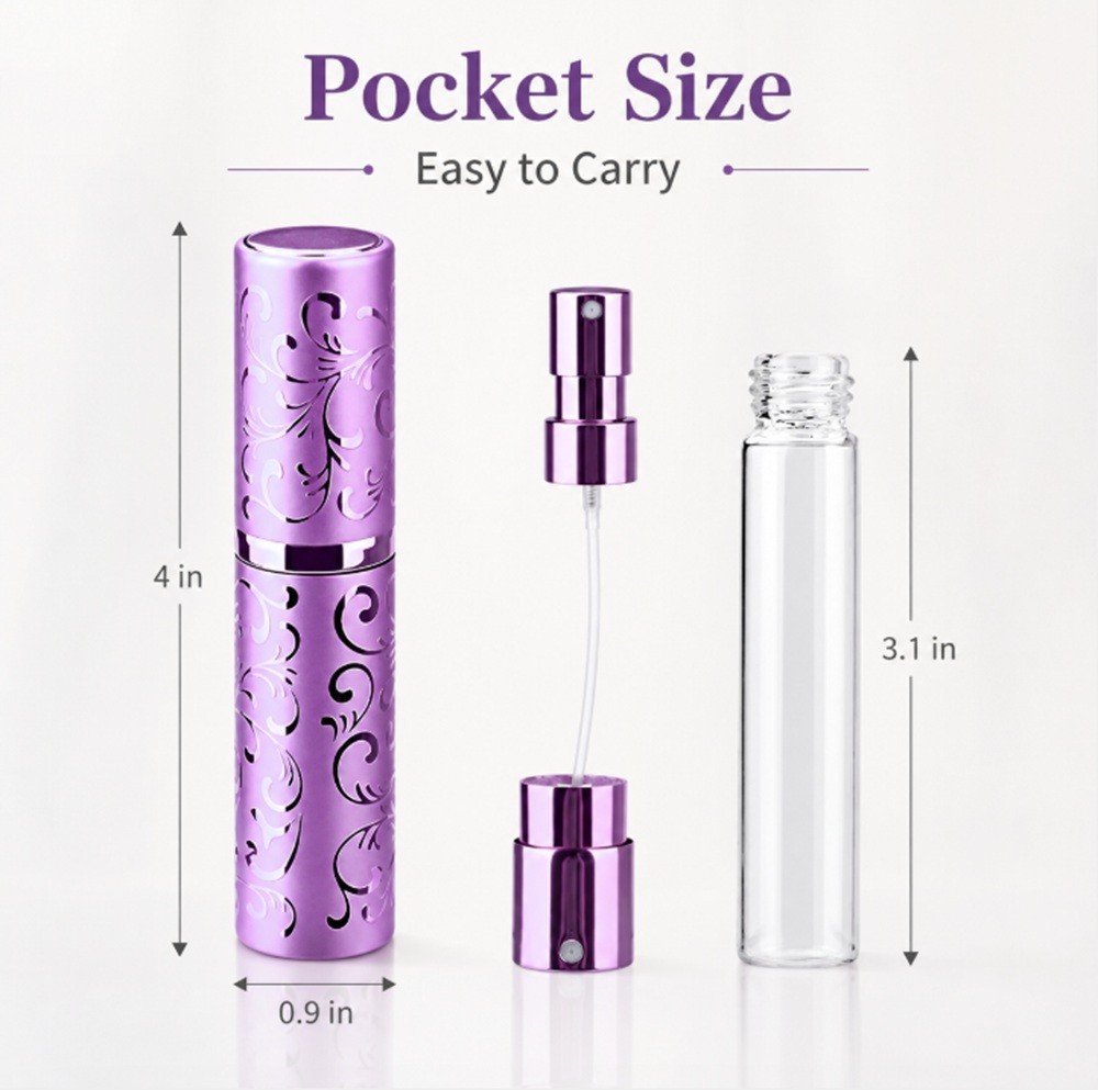 10ml Mini Portable Refillable Perfume Atomizer Travel Empty Spray Bottle Funnel